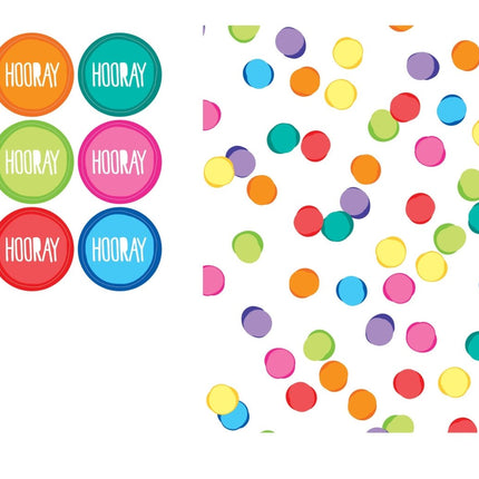 Uitdeelzakjes Confetti Stickervel Gekleurd 18,5cm 6st van Haza Witbaard koop je bij Partywinkel