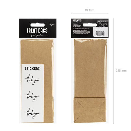 Uitdeelzakjes Thank You 6st van Partydeco koop je bij Partywinkel