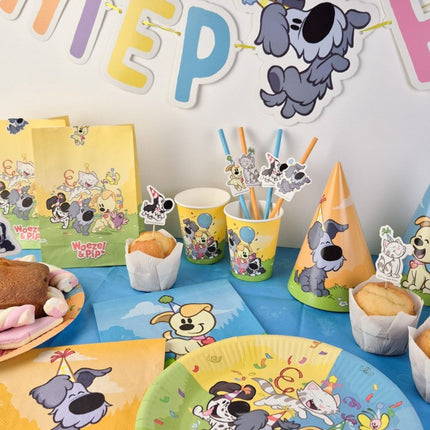 Uitdeelzakjes Woezel & Pip met stickers 20cm 8st van Haza Witbaard koop je bij Partywinkel