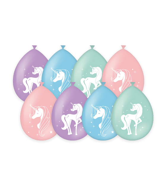 Unicorn Ballonnen Gekleurd 30cm 8st van Paper Dreams koop je bij Partywinkel
