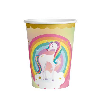 Unicorn Bekers 9cm 8st van Paper Dreams koop je bij Partywinkel