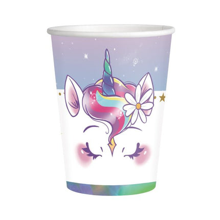 Unicorn Bekers Gekleurd 250ml 8st van Riethmueller koop je bij Partywinkel