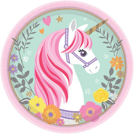 Unicorn Borden 18cm 8st van Riethmueller koop je bij Partywinkel