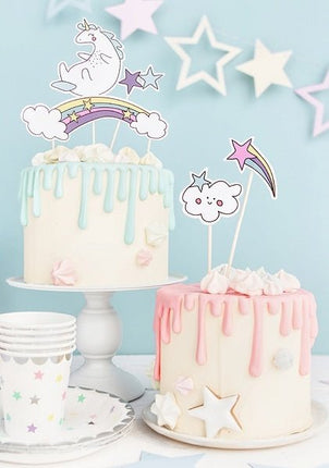 Unicorn Taart Topper Set 5 delig van Partydeco koop je bij Partywinkel