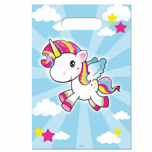 Unicorn Uitdeelzakjes 23cm 8st van Folat koop je bij Partywinkel
