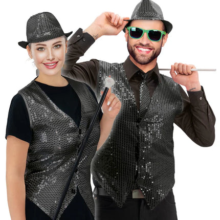 Chaleco negro con lentejuelas