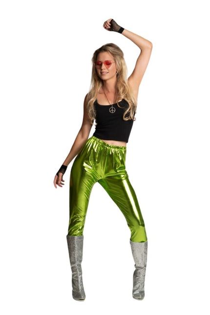 Pantalones Disco Verde Metalizado