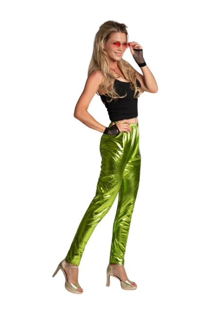 Pantalones Disco Verde Metalizado