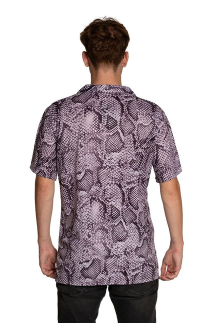 Camisa Estampado Serpiente Plata Hombre