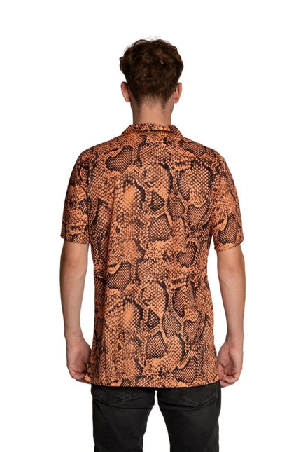 Camisa Estampado Serpiente Oro Hombre