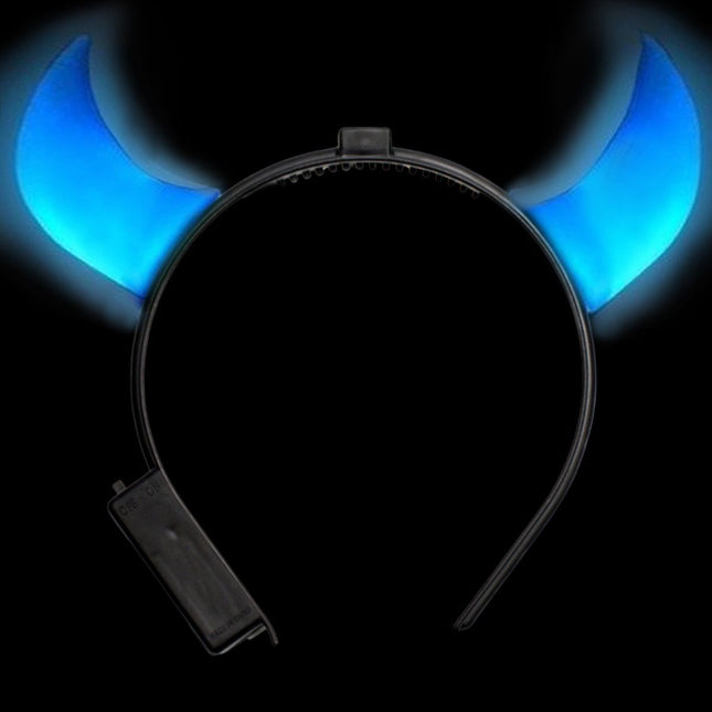 Diadema Halloween Diablo Azul Con Luz
