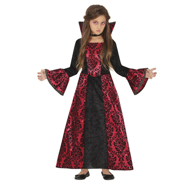 Vampier Halloween Kostuum Meisje Zwart Rood van Fiestas Guirca koop je bij Partywinkel