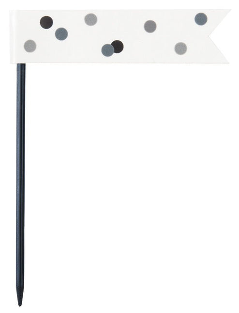 Verjaardag Prikkers Zwart 6st van Unique koop je bij Partywinkel