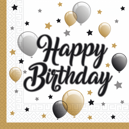 Verjaardag Servetten Milestone 33cm 20st van Procos koop je bij Partywinkel