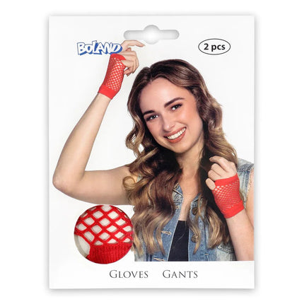 Visnet Handschoenen Rood van Boland koop je bij Partywinkel
