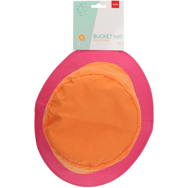 Vissershoed Colorblock Oranje/Roze van Folat koop je bij Partywinkel
