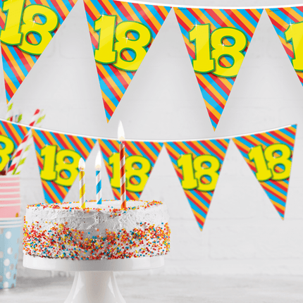 Vlaggenlijn 11 Jaar Gekleurd 10m van Paper Dreams koop je bij Partywinkel