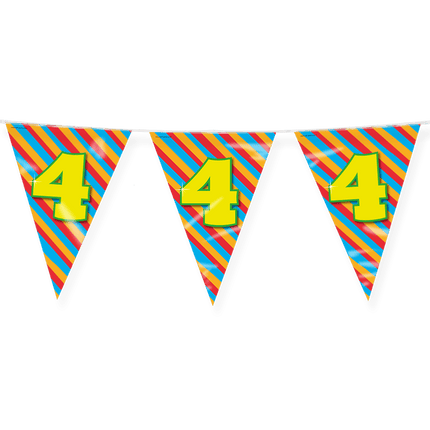 Vlaggenlijn 4 Jaar Gekleurd 10m van Paper Dreams koop je bij Partywinkel