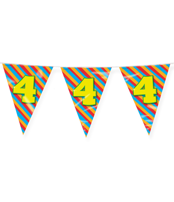 Vlaggenlijn 4 Jaar Gekleurd 10m van Paper Dreams koop je bij Partywinkel