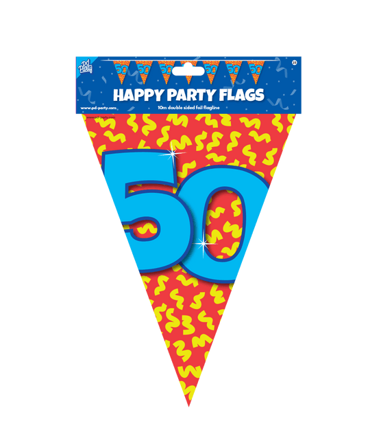 Vlaggenlijn 50 Jaar Gekleurd 10m van Paper Dreams koop je bij Partywinkel