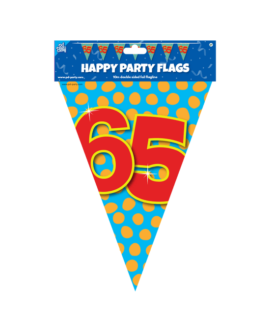 Vlaggenlijn 65 Jaar Gekleurd 10m van Paper Dreams koop je bij Partywinkel