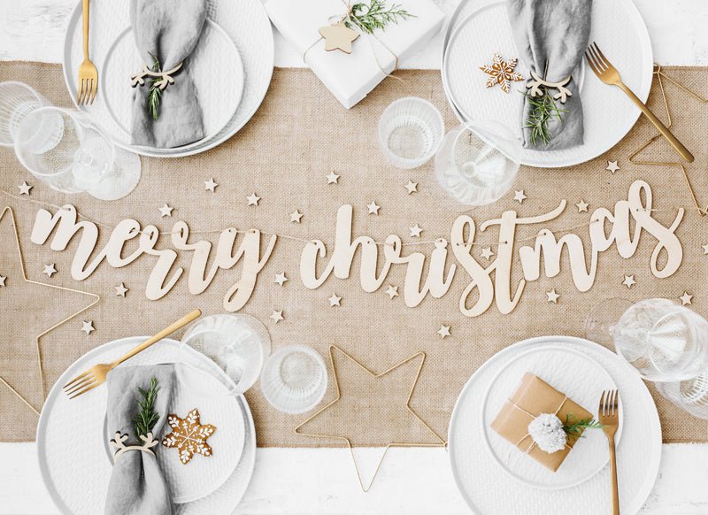 Vlaggenlijn Merry Christmas Hout 87cm van Partydeco koop je bij Partywinkel