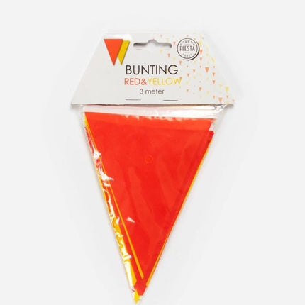 Vlaggenlijn Rood Geel 3m van WeFiesta koop je bij Partywinkel