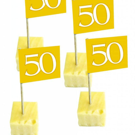 Vlagprikkers 50 Jaar Goud 50st - Partywinkel - 8714572077972
