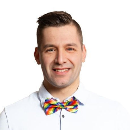 Vlinderstrik Regenboog - 6 Pack van Partychimp koop je bij Partywinkel