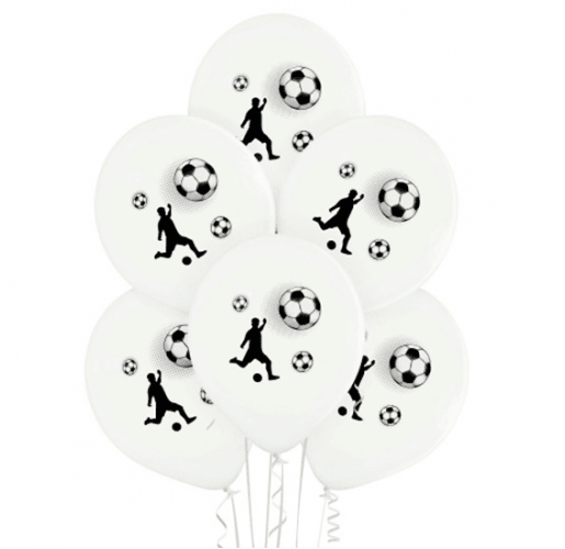 Voetbal Ballonnen Wit 30cm 10st van VDV Benefit koop je bij Partywinkel