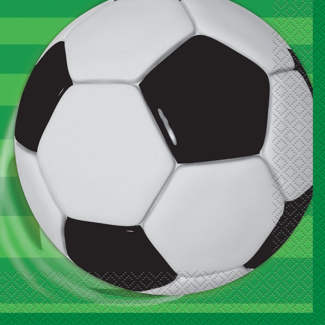 Voetbal Servetten 33cm 16st van Unique koop je bij Partywinkel