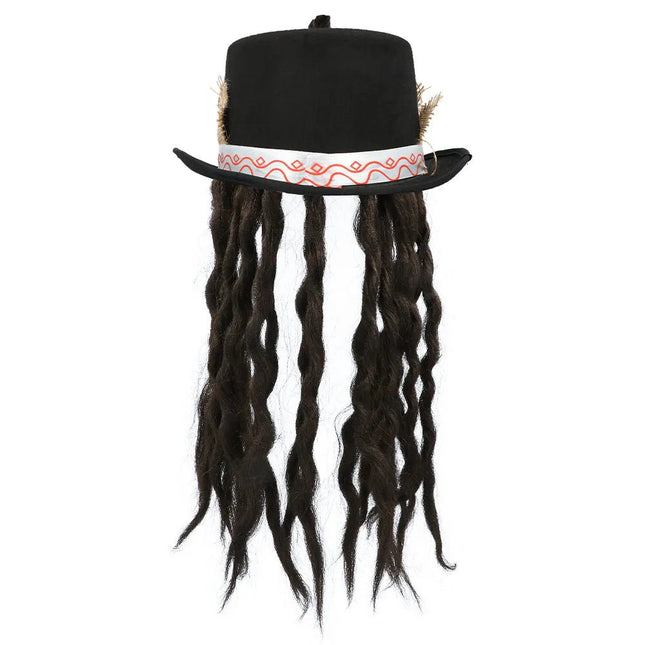Voodoo Pop Hoed Zwart Met Haar van Boland koop je bij Partywinkel