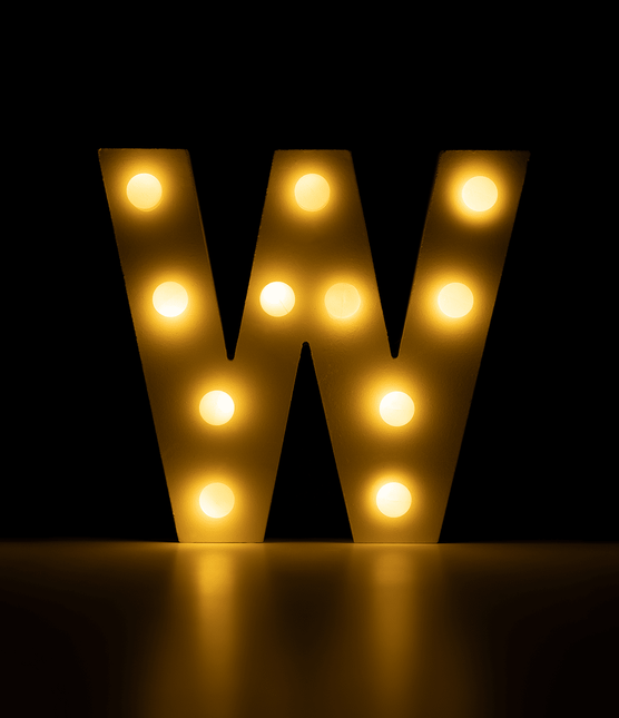 W Licht Letter 16,5cm van Paper Dreams koop je bij Partywinkel