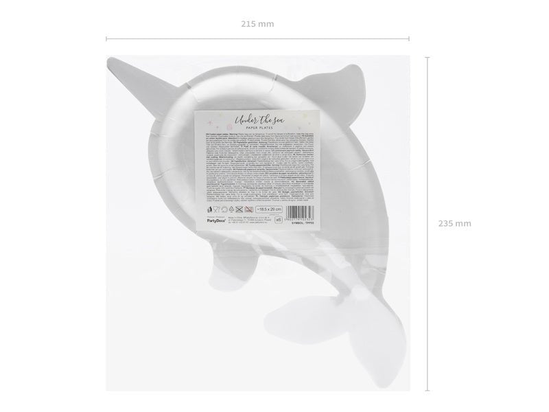 Walvis Borden 29cm 6st van Partydeco koop je bij Partywinkel