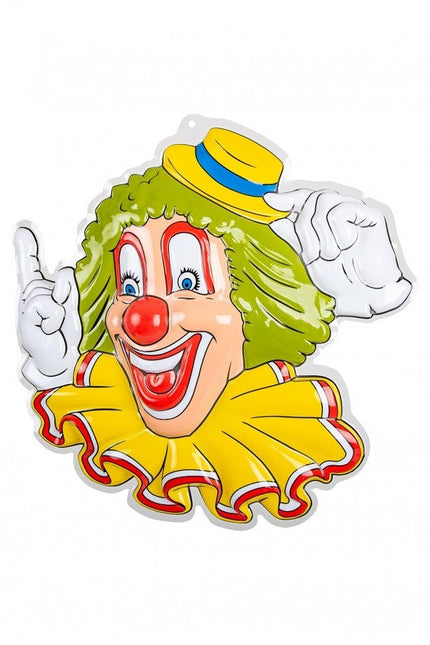 Wanddecoratie Clown Gele Hoed 50cm van PartyXplosion koop je bij Partywinkel