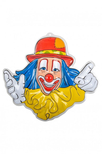 Wanddecoratie Clown Rode Hoed 50cm van PartyXplosion koop je bij Partywinkel