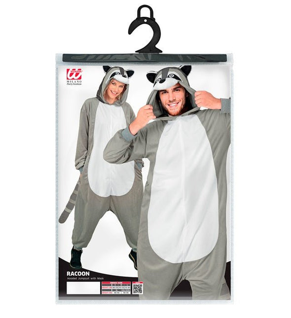 Wasbeer Jumpsuit met Kap van Widmann koop je bij Partywinkel