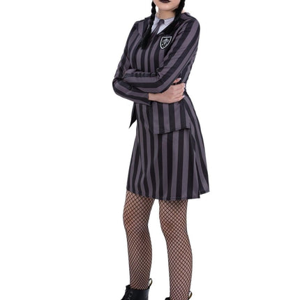 Wednesday Kostuum Zwart Meisje Gothic van Smiffys koop je bij Partywinkel