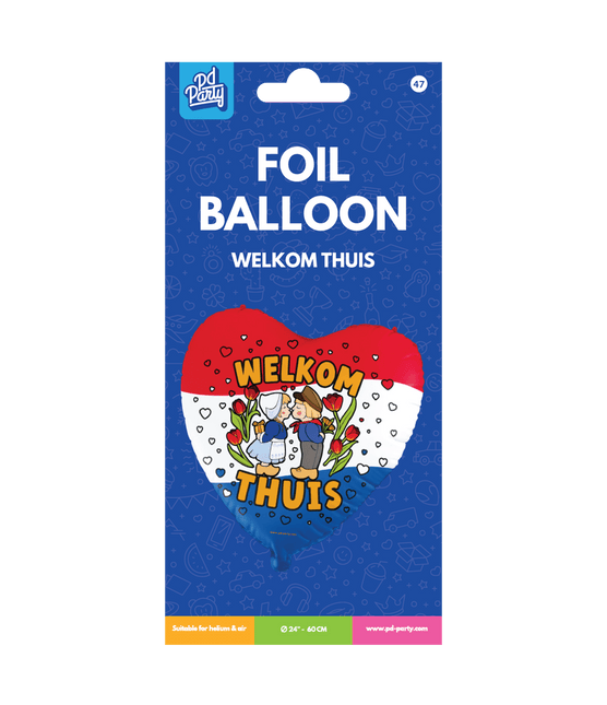 Welkom Thuis Helium Ballon Leeg 60cm - Partywinkel - 8716764244353