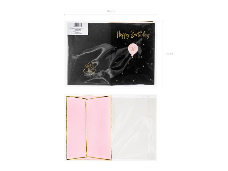 Wenskaart Happy Birthday 30 Jaar 14,8cm van Partydeco koop je bij Partywinkel