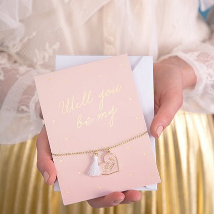 Wenskaart Will You Be Armband 14,8cm van Partydeco koop je bij Partywinkel