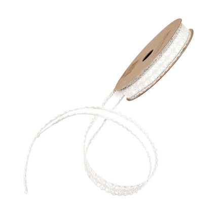 CINTA BLANCA AUTOADHESIVA DE ENCAJE DE ALGODÓN 1 CM X 2 M