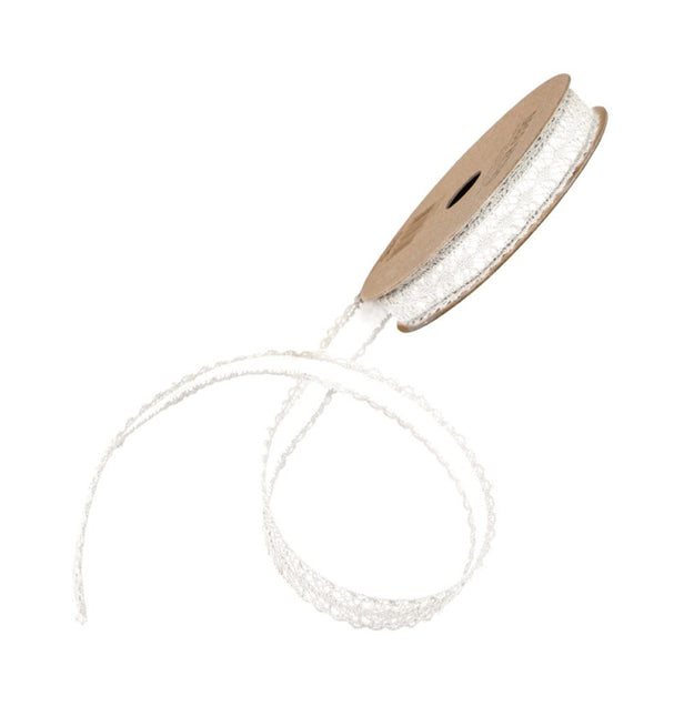 CINTA BLANCA AUTOADHESIVA DE ENCAJE DE ALGODÓN 1 CM X 2 M