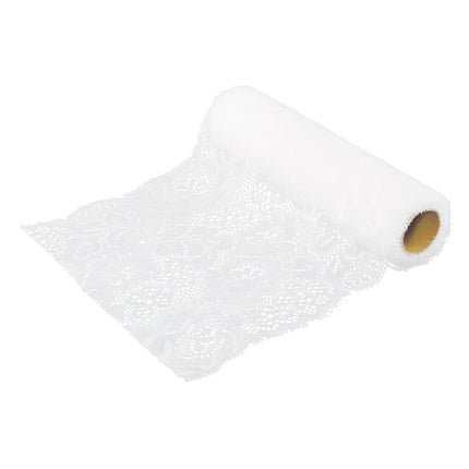 CINTA DE ENCAJE DE ALGODÓN BLANCO 18 CM X 3 M