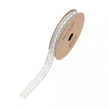 CINTA DE ENCAJE DE ALGODÓN BLANCO 1 CM X 2 M