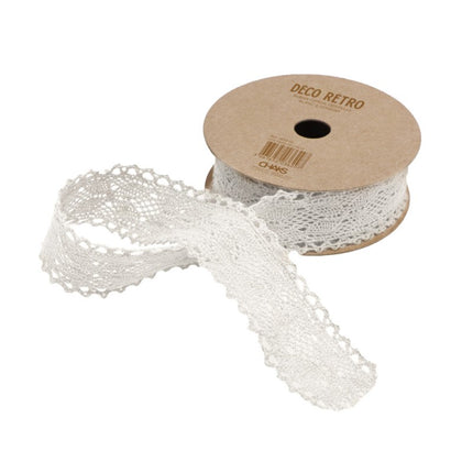Cinta de Encaje Blanca 2,5Cm 2m