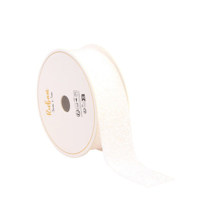 CINTA DE PURPURINA BLANCA 25 MM X 3 M