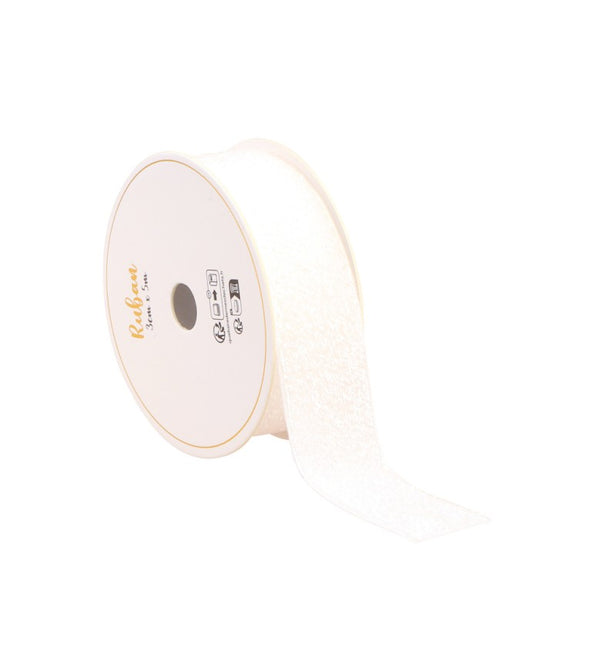 CINTA DE PURPURINA BLANCA 25 MM X 3 M