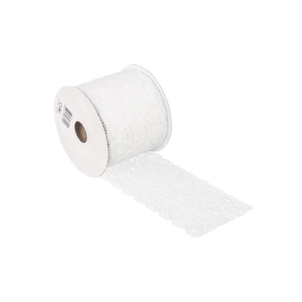 CINTA DE ALGODÓN DE ENCAJE BLANCO 7 CM X 2 M