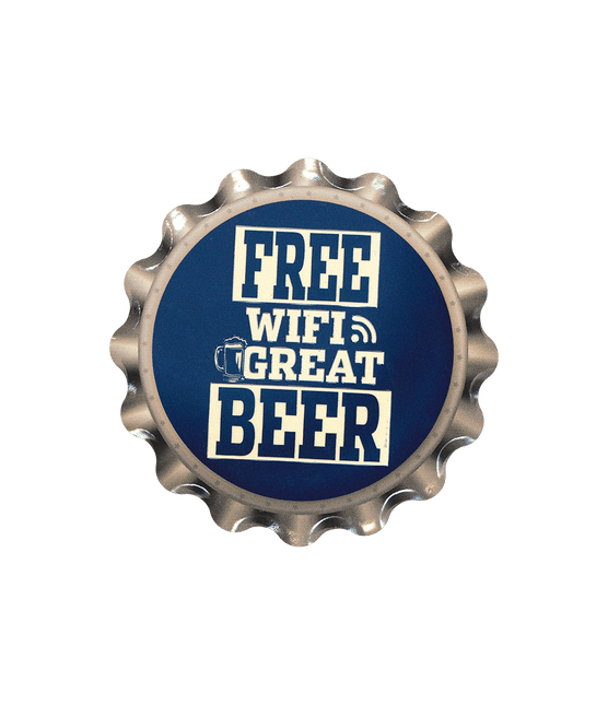 Wit Blauwe Onderzetters Free Wifi 11cm van Paper Dreams koop je bij Partywinkel